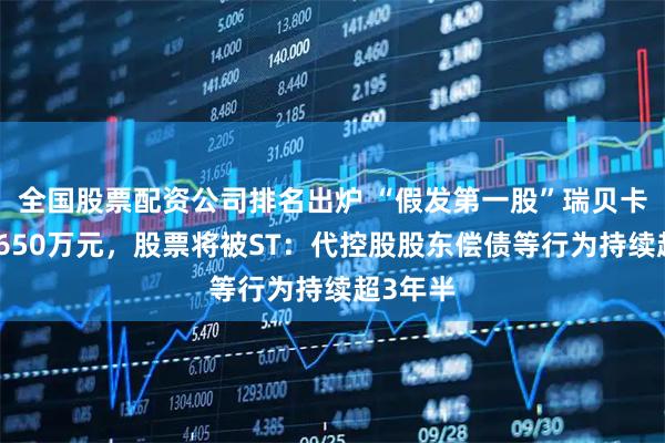 全国股票配资公司排名出炉 “假发第一股”瑞贝卡拟被罚650万元,股票将被ST:代控股股东偿债等行为持续超3年半